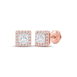 KAY Princess-Cut Lab-Grown Diamond Stud Earrings 1/2 ct tw 14K Rose Gold (F/VS2)