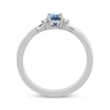 Thumbnail Image 3 of American Blue Sapphire & Diamond Twist Shank Ring 1/20 ct tw Sterling Silver
