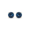 Thumbnail Image 2 of Natural Blue Sapphire Solitaire Earrings 10K Yellow Gold
