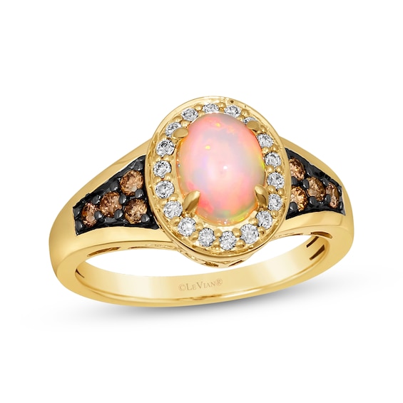 Le Vian Oval Opal Ring 1/3 ct tw Diamonds 14K Honey Gold