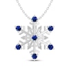 Thumbnail Image 1 of Blue & White Lab-Created Sapphire Snowflake Necklace Sterling Silver 18"