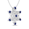 Thumbnail Image 2 of Blue & White Lab-Created Sapphire Snowflake Necklace Sterling Silver 18"