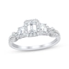 Thumbnail Image 1 of Adore Emerald-Cut Diamond Three-Stone Engagement Ring 1 ct tw 14K White Gold
