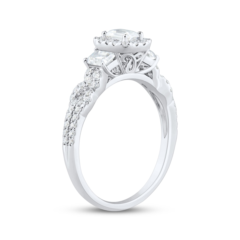 Main Image 2 of Adore Emerald-Cut Diamond Three-Stone Engagement Ring 1 ct tw 14K White Gold