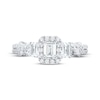 Thumbnail Image 3 of Adore Emerald-Cut Diamond Three-Stone Engagement Ring 1 ct tw 14K White Gold