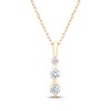 Thumbnail Image 1 of Memories Moments Magic Certified Diamond Three-Stone Drop Necklace 1/2 ct tw 18K Yellow Gold 18"