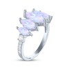 Thumbnail Image 2 of Marquise-Cut Lab-Created Opal & White Lab-Created Sapphire Five-Stone Ring Sterling Silver