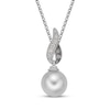 Thumbnail Image 1 of Le Vian Cultured Pearl Necklace 1/15 ct tw Diamonds 14K Vanilla Gold 20"
