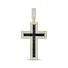 Thumbnail Image 1 of Square-Cut Black & White Diamond Cross Charm 3 ct tw 10K Yellow Gold