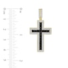 Thumbnail Image 3 of Square-Cut Black & White Diamond Cross Charm 3 ct tw 10K Yellow Gold