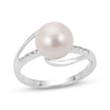 Thumbnail Image 1 of Cultured Pearl & White Topaz Bypass Ring Sterling Silver