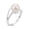 Thumbnail Image 2 of Cultured Pearl & White Topaz Bypass Ring Sterling Silver