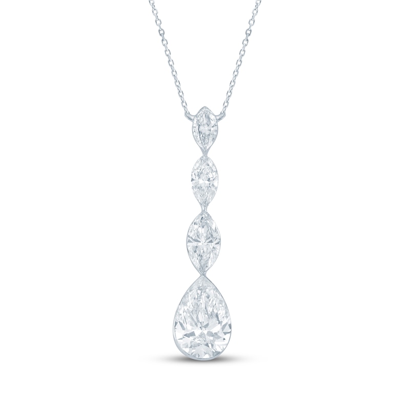 Main Image 1 of KAY Lab-Grown Diamonds Seamless Marquise-Cut & Pear-Shaped Drop Necklace 1-1/2 ct tw 14K White Gold 18"