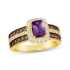 Thumbnail Image 1 of Le Vian Cushion-Cut Amethyst Ring 3/4 ct tw Diamonds 14K Honey Gold