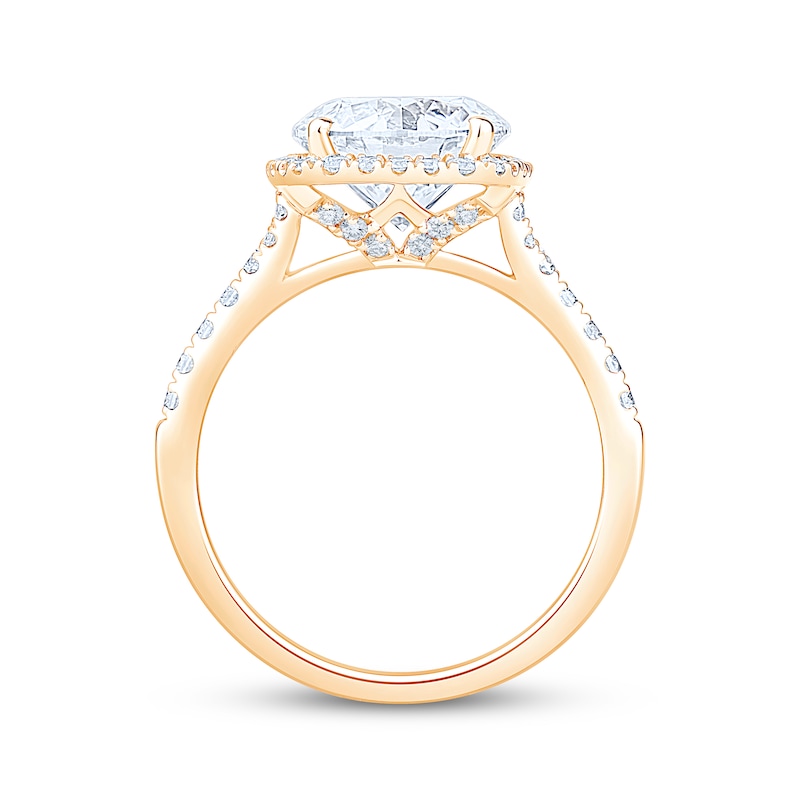Main Image 3 of Adore Lab-Grown Diamonds Round-Cut Cushion Halo Engagement Ring 3-1/2 ct tw 14K Yellow Gold
