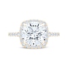 Thumbnail Image 4 of Adore Lab-Grown Diamonds Round-Cut Cushion Halo Engagement Ring 3-1/2 ct tw 14K Yellow Gold