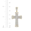 Thumbnail Image 3 of Men's Baguette & Round-Cut Diamond Flared Cross Charm 1/2 ct tw 10K Yellow Gold