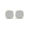 Thumbnail Image 2 of Men's Multi-Diamond Cushion-Shaped Stud Earrings 1/2 ct tw 10K Yellow Gold