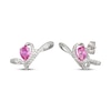 Thumbnail Image 1 of Pear-Shaped Pink Lab-Created Sapphire & White Lab-Created Sapphire Swirl Ear Cuffs Sterling Silver