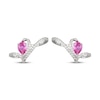 Thumbnail Image 2 of Pear-Shaped Pink Lab-Created Sapphire & White Lab-Created Sapphire Swirl Ear Cuffs Sterling Silver