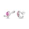 Thumbnail Image 3 of Pear-Shaped Pink Lab-Created Sapphire & White Lab-Created Sapphire Swirl Ear Cuffs Sterling Silver