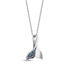 Thumbnail Image 2 of London Blue Topaz Whale Tail Necklace Sterling Silver 18"