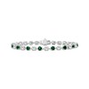 Thumbnail Image 1 of Lab-Created Emerald & White Lab-Created Sapphire Bracelet Sterling Silver 7.5"