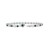 Thumbnail Image 2 of Lab-Created Emerald & White Lab-Created Sapphire Bracelet Sterling Silver 7.5"