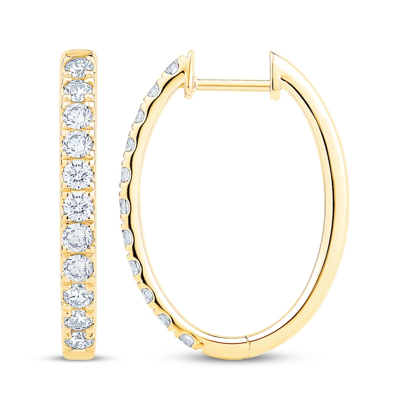 Main Image 3 of Adore Heirloom Certified Diamond Oval Hoop Earrings 1 ct tw 18K Yellow Gold