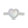 Thumbnail Image 4 of Heart-Shaped White Mother-of-Pearl & White Lab-Created Sapphire Ring Sterling Silver