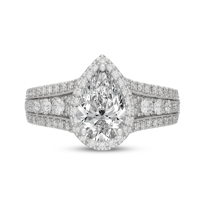 Main Image 3 of Neil Lane Artistry Pear-Shaped Lab-Grown Diamond Engagement Ring 3 ct tw 14K White Gold