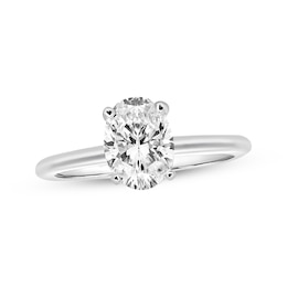 Adore Certified Oval-Cut Diamond Solitaire Engagement Ring 1 ct tw 14K White Gold (I/SI2)