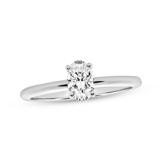 Adore Certified Oval-Cut Diamond Solitaire Engagement Ring 1/2 ct tw 14K White Gold (I/SI2)