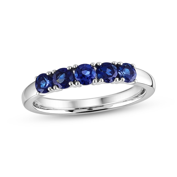 Lab-Created Alexandrite Five-Stone Ring Sterling Silver