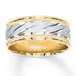 Wedding Band 10K Two-Tone Gold 8mm