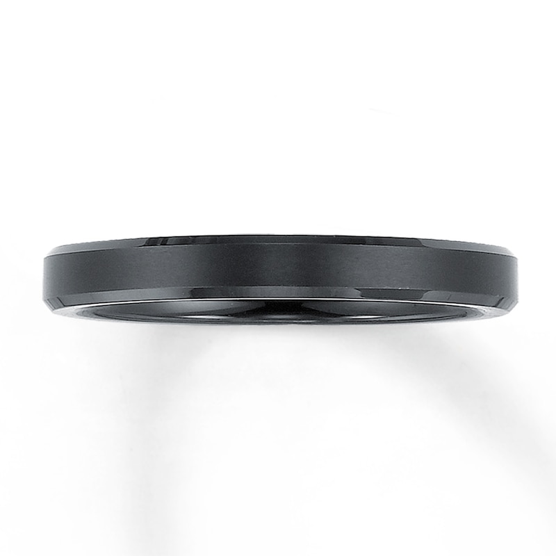 3mm Wedding Band Black Tungsten Carbide