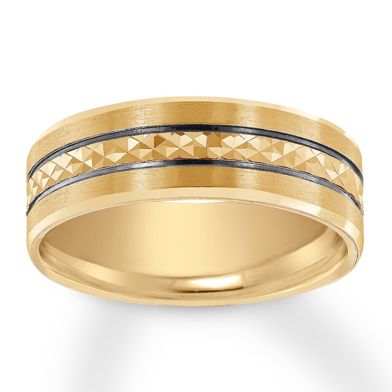 Engraved Wedding Band 10K Yellow Gold 6mm