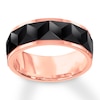 8mm Faceted Wedding Band Black & Rose Tungsten Carbide