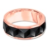 8mm Faceted Wedding Band Black & Rose Tungsten Carbide
