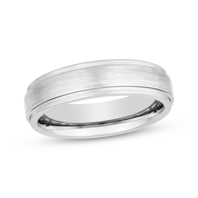 6mm Wedding Band White Tungsten Carbide