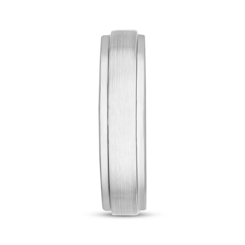 6mm Wedding Band White Tungsten Carbide