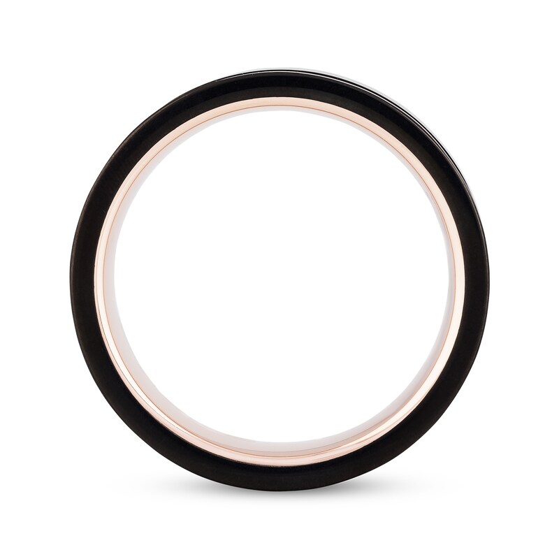 Main Image 3 of Wedding Band Black & Rose Tungsten Carbide 8mm Size 10