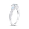 Thumbnail Image 1 of THE LEO First Light Diamond Oval & Round-Cut Three-Stone Engagement Ring 1 ct tw 14K White Gold
