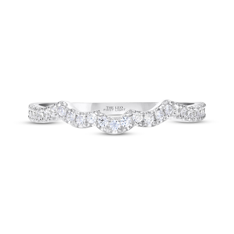 THE LEO First Light Diamond Round-Cut Wedding Band 1/5 ct tw 14K White Gold