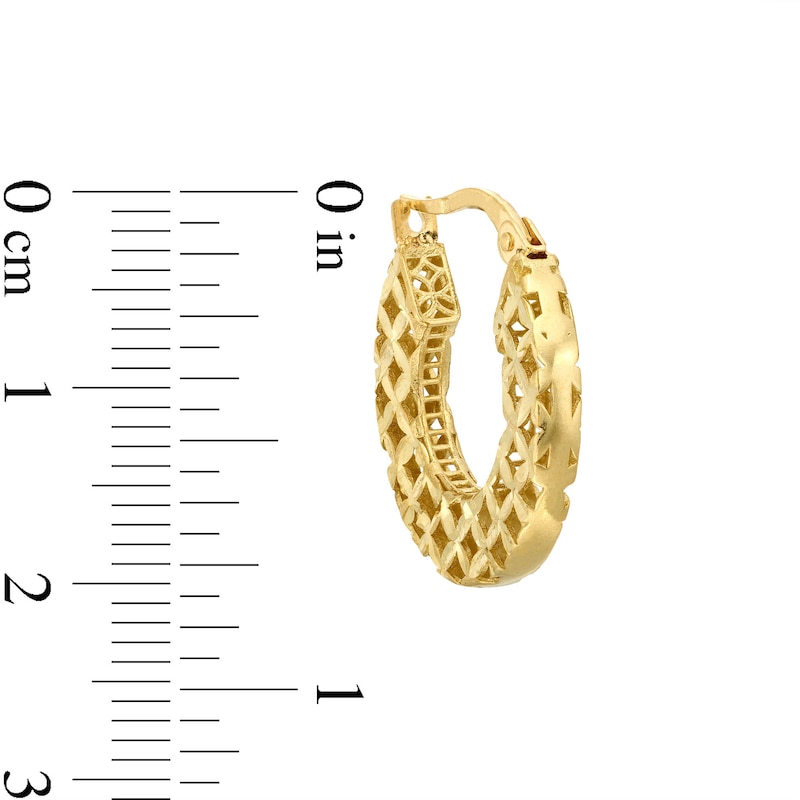 Main Image 2 of Italian Brilliance Diamond-Cut Hoop Earrings 14K Yellow Gold