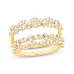 Adore Diamond Scalloped Enhancer Ring 3/4 ct tw 14K Yellow Gold