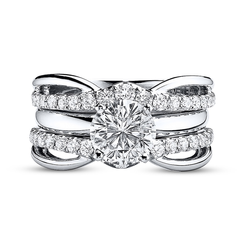 THE LEO Diamond Enhancer Ring 3/4 ct tw Round-cut 14K White Gold