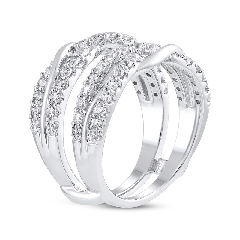 Main Image 2 of Adore Diamond Crossover Enhancer Ring 1 ct tw Round-cut 14K White Gold