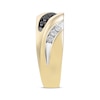 Thumbnail Image 2 of Adore Men’s Round-Cut Black & White Diamond Anniversary Band 1/2 ct tw 10K Yellow Gold
