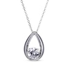 Thumbnail Image 2 of Round-Cut White Lab-Created Sapphire Necklace & Stud Earrings Gift Set Sterling Silver 18"
